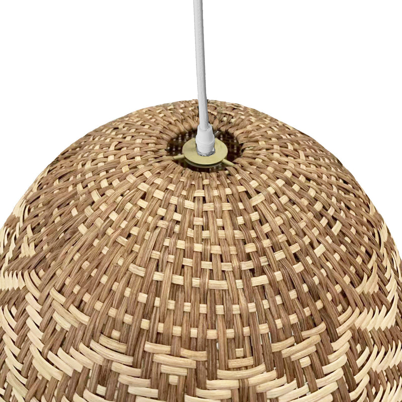 sunset rattan pendant light with white cord