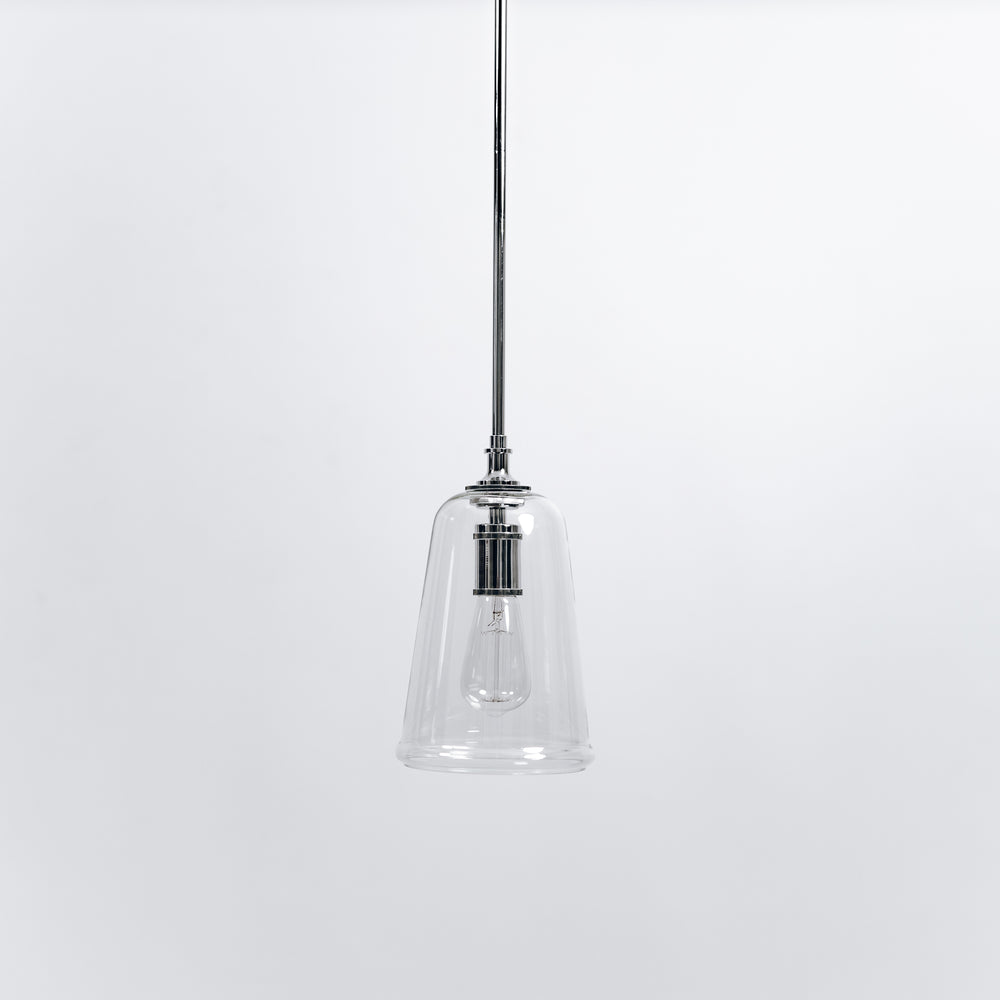 Glass Pendant Light with Chrome Hardware: Elegant and Contemporary Lighting Fixture