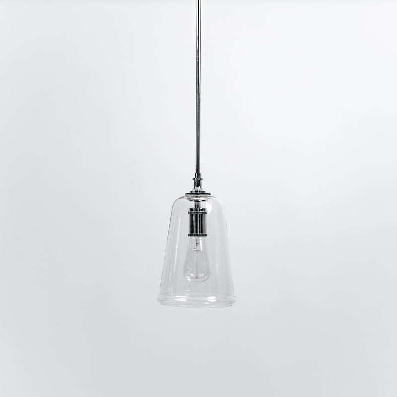 Glass Pendant Light with Chrome Hardware: Elegant and Contemporary Lighting Fixture
