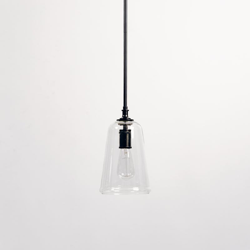 Glass Pendant Light with Black Hardware: Elegant and Contemporary Lighting Fixture