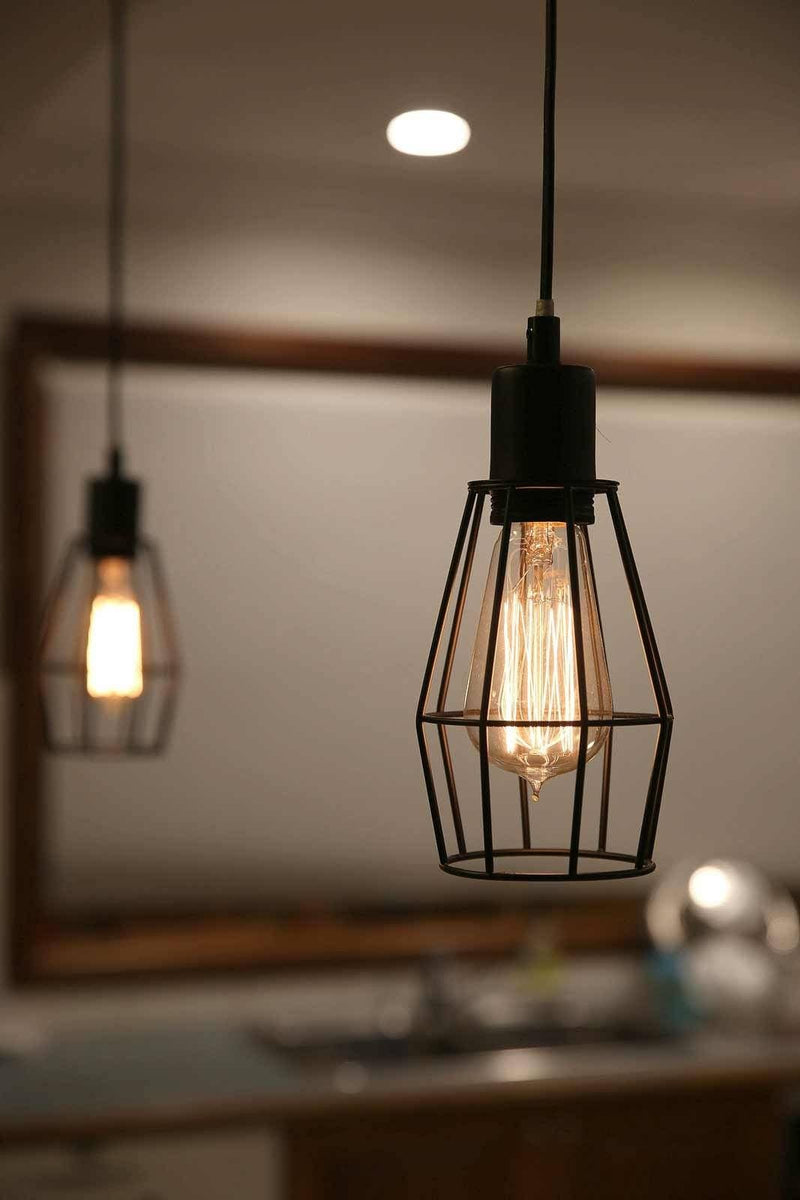 Industrial Cage Light in Black: Vintage Charm and Modern Edge
