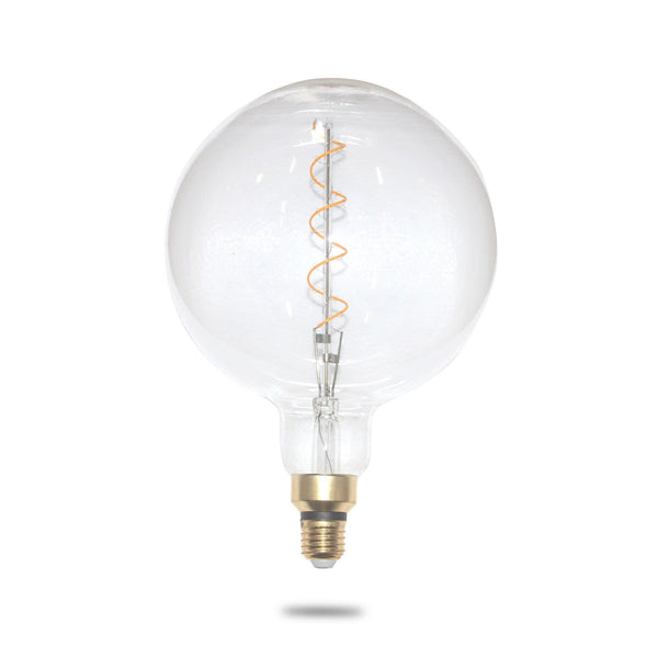 oversize filament globe with single spiral 4w on a white background
