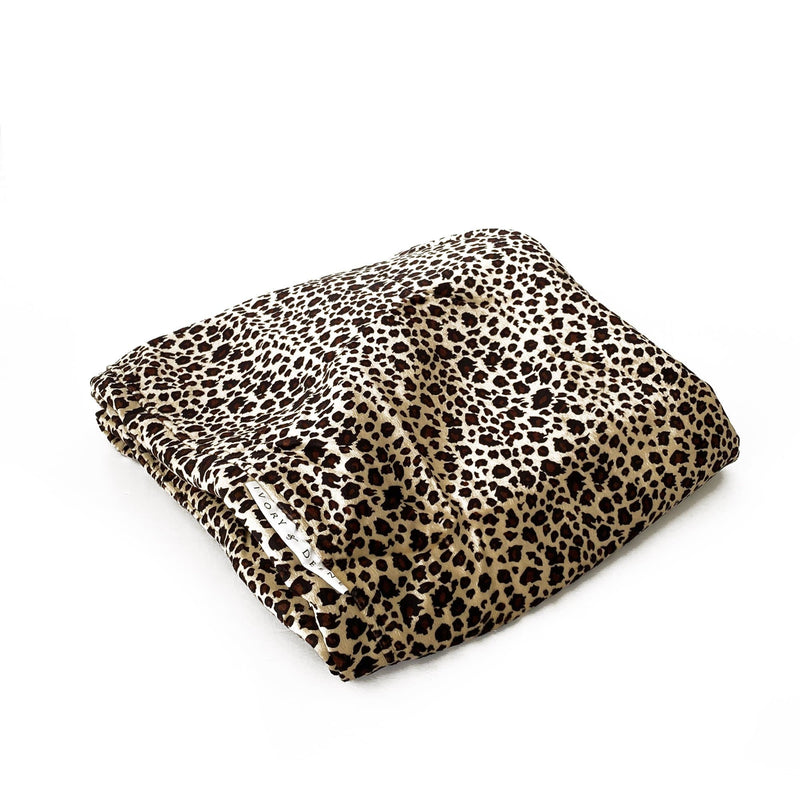 Fur Bean Bag | Leopard Print Pierre | Ivory & Deene